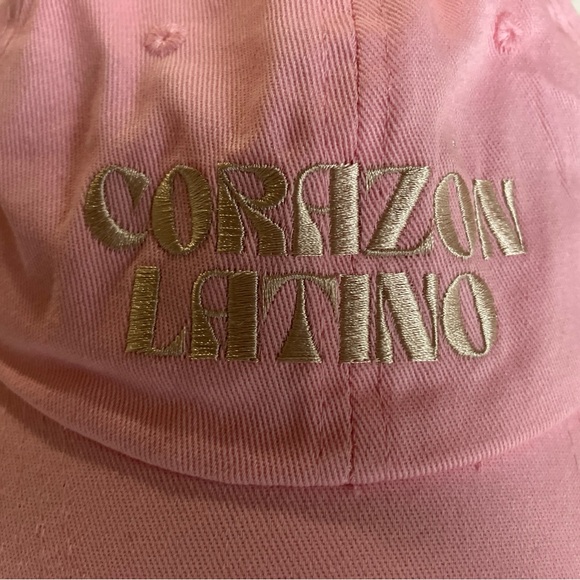 JZD Target LHM Women's OSFM 100% Cotton CORAZON LATINO Pink Baseball Hat Cap - Picture 5 of 8